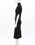 Scanlan Theodore Crepe Knit High Neck Midi Dress Size Small