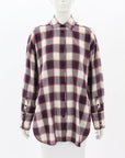 Elizabeth and James Oversized Plaid Shirt Size XS