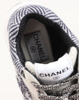 Chanel Suede and Fabric CC Logo Sneakers Size 37