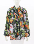 Aje Floral Nellie Ruched Swing Top Size 10