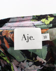 Aje Floral Nellie Ruched Swing Top Size 10