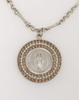 Virgins Saints & Angels Plated Bronze and Crystal Medallion Necklace