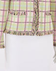 St John Collection Fringed Plaid Tweed Jacket US 4 | AU 8