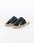 Chanel Patent CC Backless Espadrilles Size 39