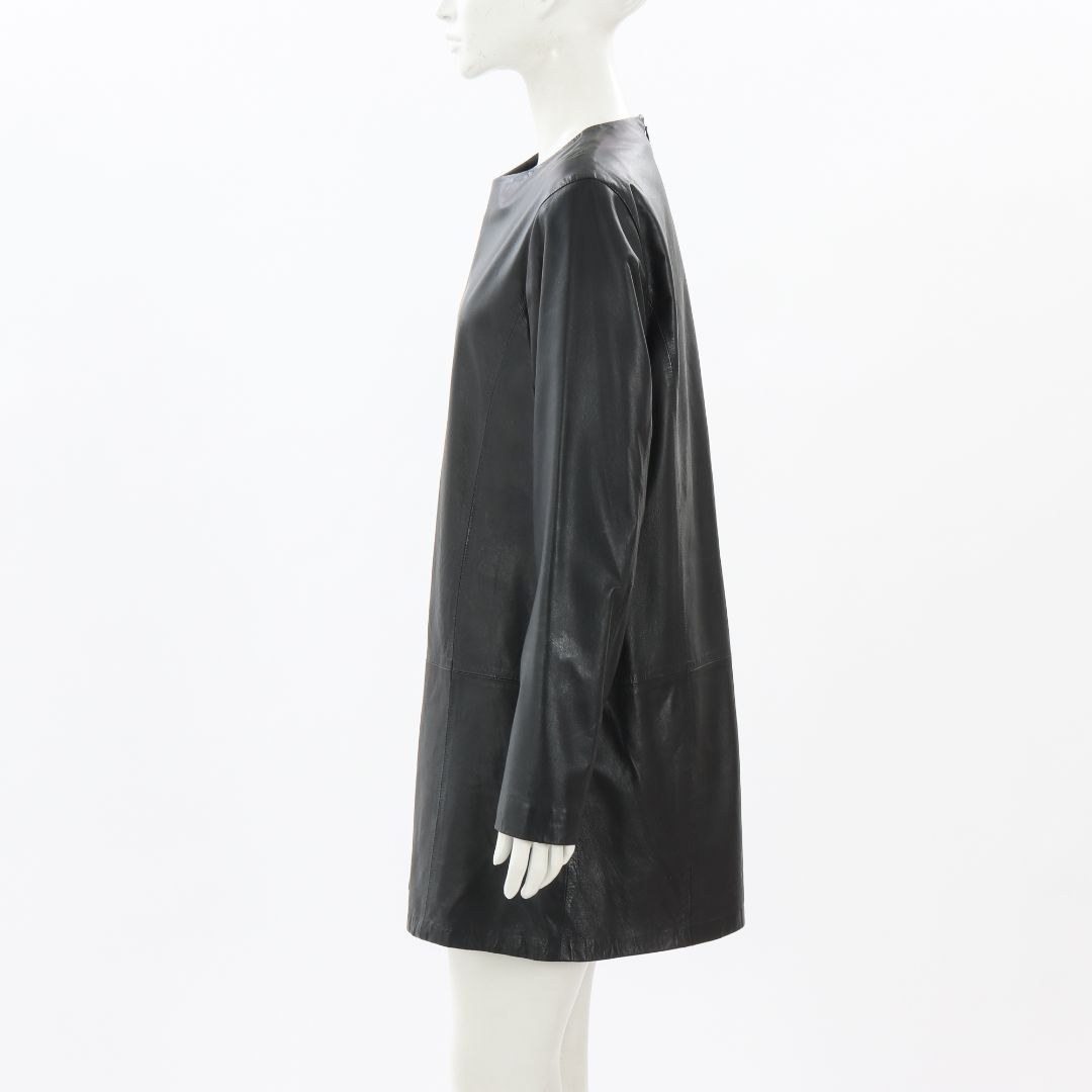 Alessa Leather Long Sleeve Mini Dress Size 14