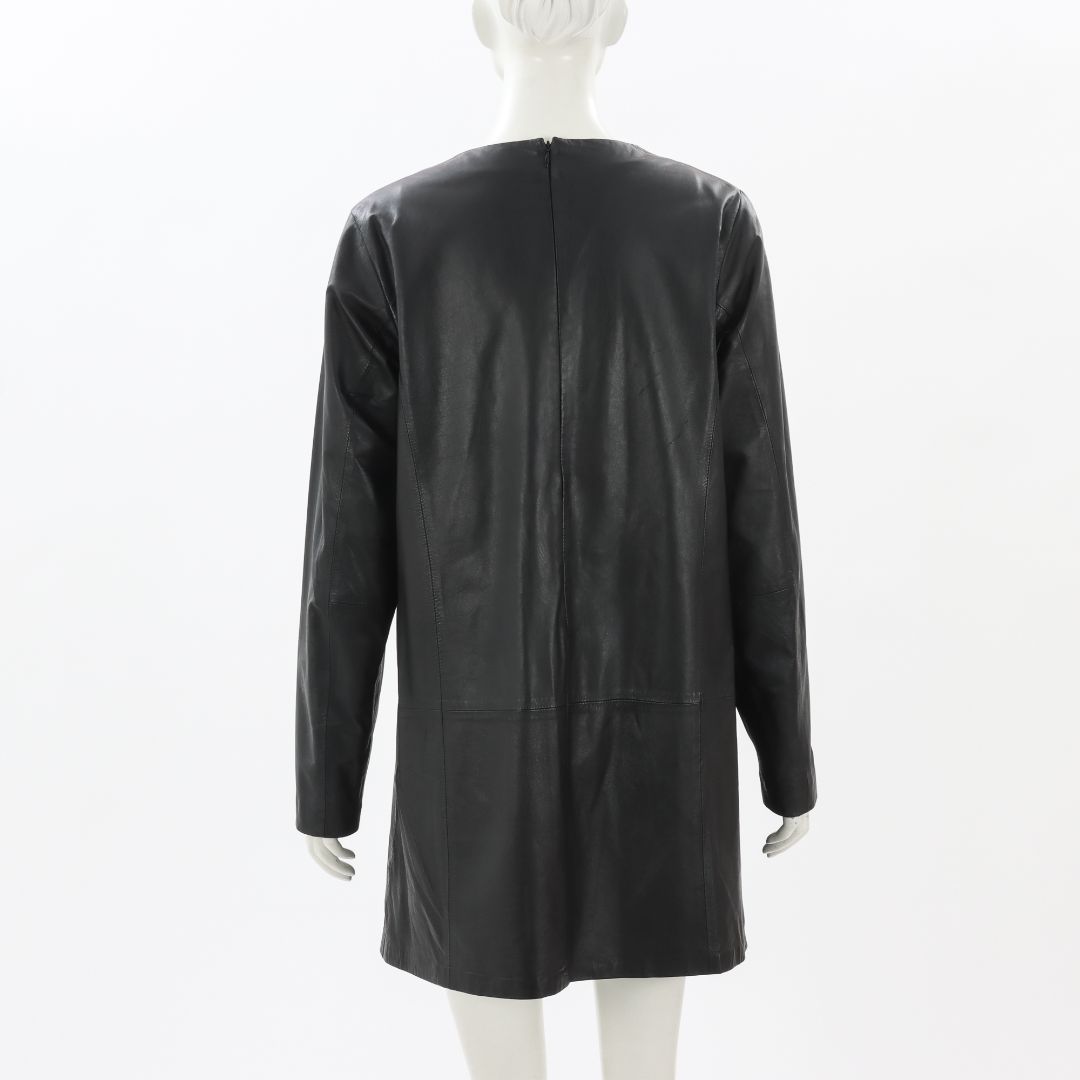 Alessa Leather Long Sleeve Mini Dress Size 14