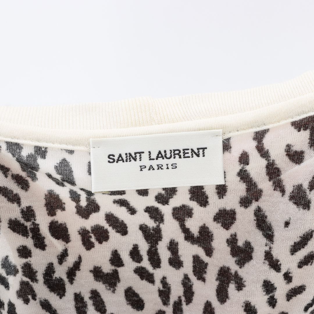 Saint Laurent Leopard Print Slub Tee Size S