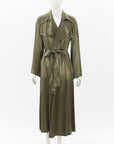 Flannel Satin Trench Coat Size S-M