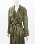 Flannel Satin Trench Coat Size S-M