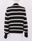 Allude Striped Cashmere Blend Cardigan Size Small