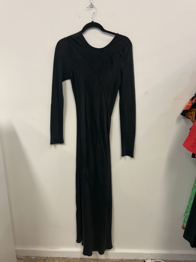 silk laundry long sleeve dress Silk Laundry Silk Long Sleeve Maxi Dress Size Small – Consigner's Closet