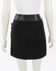 Saint Laurent Leather & Wool Mini Skirt Size FR 38 | AU 10