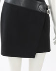 Saint Laurent Leather & Wool Mini Skirt Size FR 38 | AU 10