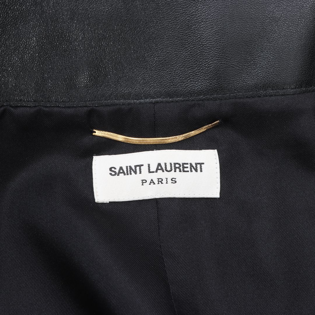 Saint Laurent Leather &amp; Wool Mini Skirt Size FR 38 | AU 10