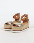 See By Chloe Metallic 'Glyn' Platform Espadrilles Size 39