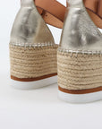 See By Chloe Metallic 'Glyn' Platform Espadrilles Size 39