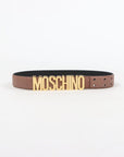 Moschino Leather Logo Belt Size 38