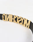 Moschino Leather Logo Belt Size 38