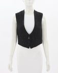 Scanlan Theodore Metallic Stripe Wool Blend Vest Size 10