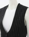 Scanlan Theodore Metallic Stripe Wool Blend Vest Size 10