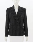 Scanlan Theodore Metallic Stripe Double Breasted Blazer Size 10