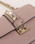 Valentino 'Glam Lock' Leather Shoulder Bag Size Small