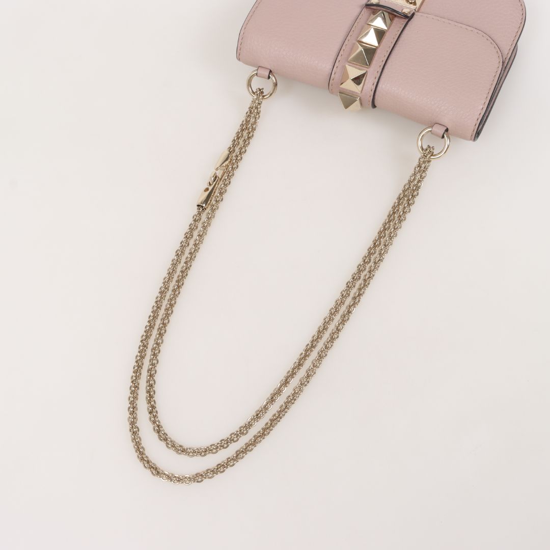 Valentino &#39;Glam Lock&#39; Leather Shoulder Bag Size Small