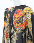 Etro Bird Print Georgette Poncho Top Size O/S