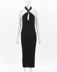 Scanlan Theodore Ribbed Halter Midi Dress Size Small