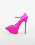 Amina Muaddi Satin 'Yigit' Platform Pumps Size 37