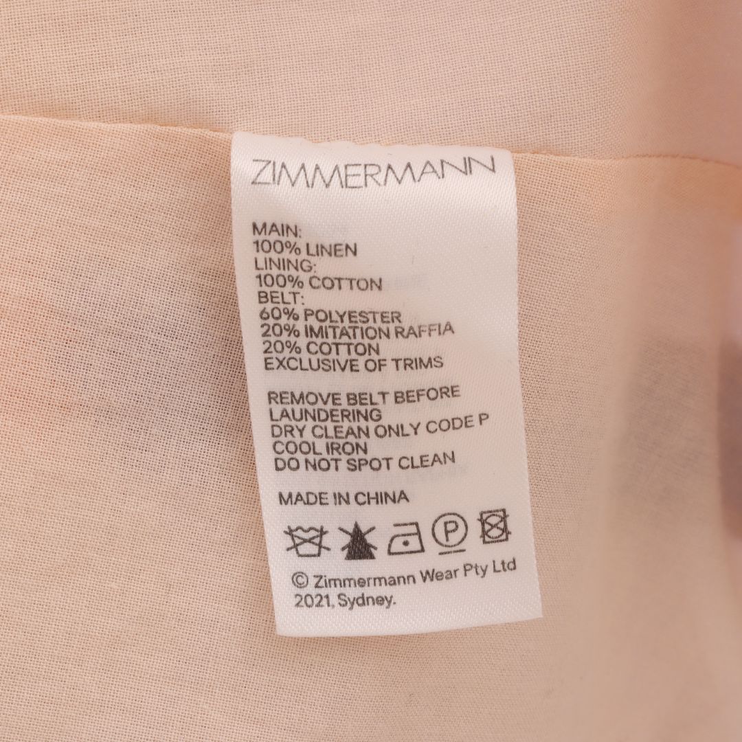 Zimmermann &#39;Tropicana&#39; Tie Sleeve Mini Dress Size 0