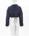 Scanlan Theodore Linen Wrap Crop Top Size 10