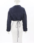 Scanlan Theodore Italian Linen Cropped Wrap Shirt Size AU 8