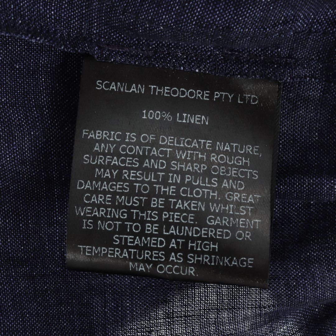 Scanlan Theodore Italian Linen Cropped Wrap Shirt Size AU 8