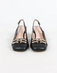 Scanlan Theodore Leather Gold Trim Slingbacks Size 38