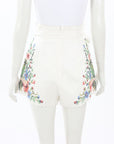 Zimmermann 'Juliette' Cross Stitch Linen Shorts Size 0