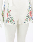 Zimmermann 'Juliette' Cross Stitch Linen Shorts Size 0