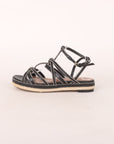 Alaia Leather Studded Strappy Espadrilles Size 41