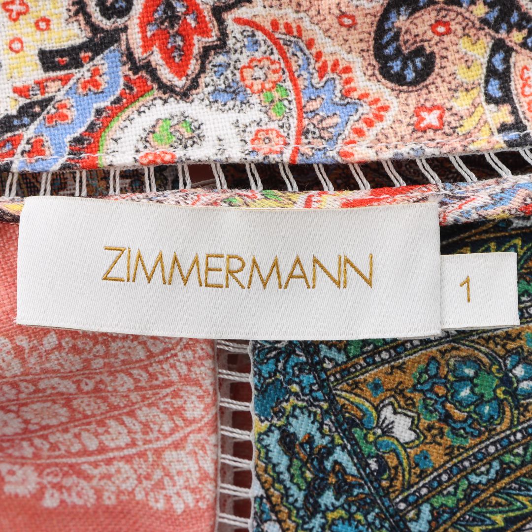 Zimmermann Ninety Six Patch Linen/Silk Blouse Size 1