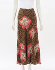 Rixo London 'Kelly' Silk Midi Skirt Size L