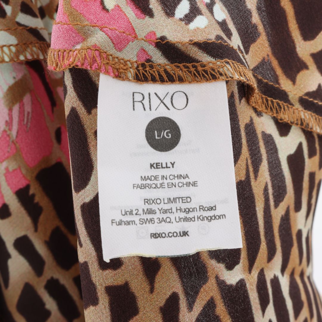 Rixo London &#39;Kelly&#39; Silk Midi Skirt Size L