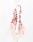 Zimmermann Wonderland V Neck Elka Poppy Floral Mini Dress Size 1