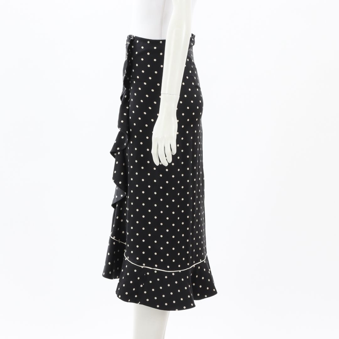 Ganni Silk Polka Dot Ruffle Skirt Size 36 | AU 8