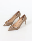 Salvatore Ferragamo Leather Bow Pumps Size 10.5C