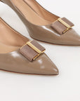 Salvatore Ferragamo Leather Bow Pumps Size 10.5C