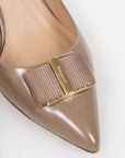 Salvatore Ferragamo Leather Bow Pumps Size 10.5C