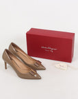 Salvatore Ferragamo Leather Bow Pumps Size 10.5C