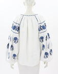 Embroidered Gem Embroidered Linen Blouse Size O/S