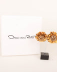 Oscar De La Renta Flower Clip On Earrings