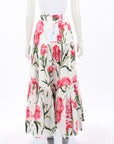 Dolce & Gabbana Carnation Print Maxi Skirt Size IT 46 | AU 12-14